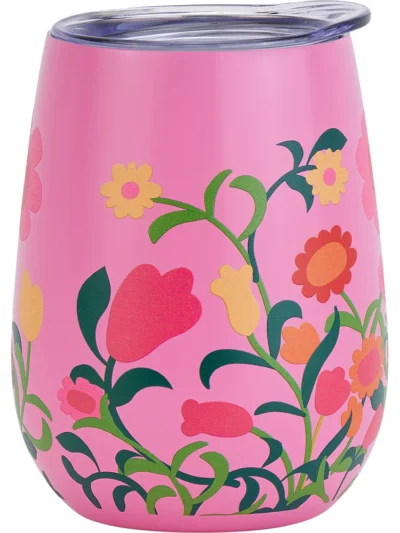 403fpa Wine Tumbler-stainless Flower Patch Jh